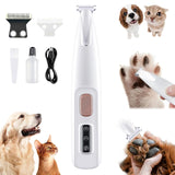 Tondeuse pour Chien 5W 16x3cm Tondeuse à poils d'animaux rechargeable et étanche Soins des pieds Taille de petite surface blanc