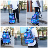 artable à roulettes 46x30x21cm 6roulettes imperméable sac dos et trolley poulie silencieuse grand espace de rangement sac à dos
