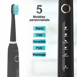 Brosse à dents fréquence de vibration 40000 fois/min 5ème vitesse avec 8 têtes de muet imperméable brosse brosse à dents électrique