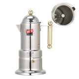Cafetière en acier inoxydable 10*21cm Triple pression de filtration fine Facile à nettoyer Bec en forme de U Robuste et antidérapant
