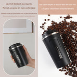 Mug Isotherme 510ml tasse thermos à café à affichage numérique intelligent doublure en acier inoxydable 304 conception étanche