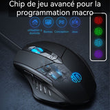 Souris filaire 120x78 x38mm longueur de câble 150cm compatible avec Windows XP et macOS plug-and-play lumières colorées noir