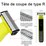 Tondeuse corps  15x3,7cm 5v 600mah usb rechargeable lavage complet du corps tondeuse pour le corp tondeuse à cheveux humide/sec