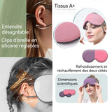 Masque pour les yeux 22x10cm 2PCS voyage masque de sommeil respirant bloquant la lumière soie glacée double usage chaud et froid