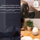 Veilleuse 650mAh veilleuse en forme d'oeuf avec 9 effets sonores réduction du stress du bruit blanc lampe de nuit à lumière chaude