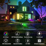 2 Pack 10W RGB prise de sol lumière IP65 extérieur étanche paysage projecteur  LED projecteur jardin étanche lumière de jardin