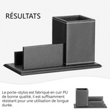 Porte-stylo 20x10x10cm pour cartes de visite en cuir porte-stylo multifonctionnel de stockage de cartes de visite de bureau noir
