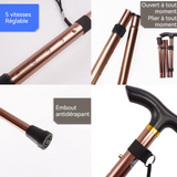 Batons de randonnée 84-93cm pliable en alliage d'aluminium antidérapant canne de marche pliable pliable télescopique portable