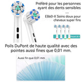 Têtes de Brosse à Dents de Rechange 360 degrés et rechargeable Nettoyage en profondeur Brossettes pour brosse à dent électrique