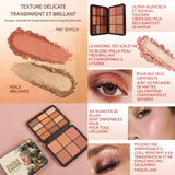 Palette de fards à paupières 18couleurs portable étanch et résistant à la transpiration palette d'ombres à paupières pour la scène