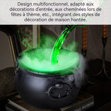 Décoration d'halloween 19,5x38cm génération automatique de brume ambiance immersive souvenir chaudron de sorcière multifonction