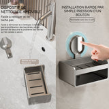 Porte savon 1 lot de 2 pièces porte-savon double couche avec puissante ventouse et une éponge absorbante amovible pour le nettoyage