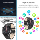 Montre connectée 1,3 pouces 240x240px Montre intelligente Assistant intelligent Détection de mouvement Imperméable avancé noir