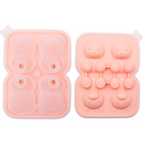 Moule à glaçons 15,2x16,3x3,7cm 4 compartiments moule à glaçons ours mignon silicone alimentaire glacière bac à glaçons rose