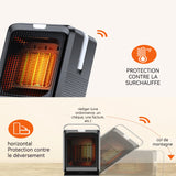 Radiateur soufflant 1000W 2-speed d'air froid et chaud chauffage d'appoint avec minuterie et télécommande chaufferette electrique