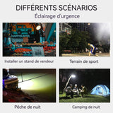 Ampoule 20W 6600mA lampe de camping solaire à LED avec 3 modes d'éclairage et crochet portatif lampe de camping super lumineuse