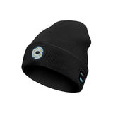 Bonnet bluetooth v5.0 bonnet lampe frontale avec lumière 6 led usb bonnet technique homme femme beanie musique convient à sports