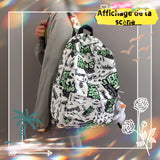 Sac à dos scolaire 42x32x14cm sacs à dos polyvalents graffiti de grande valeur à la mode et de style universitaire tendance cartable