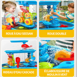 Table d'activité C® 3 niveaux table eau sable table sable eau avec chaise et moules Jouet d'été pour énfants éxteriéur fillés garçon