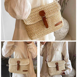 Sacoche 28x5x17cm paille à la mode et polyvalent printemps et été nouveau sac tissé voyage de plage sac à bandoulière personnalisé