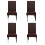 4pcs  Housse pour chaise d'ordinateur  Housse de chaise de couleur pure   Marron  Housse de chaise en une seule pièce  Hôtel