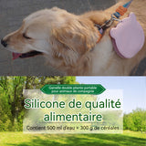 Bol pour animaux en silicone pliable 2 en 1 double bol portable gamelle pour chien et chat anti glouton pour marche et voyages