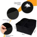 Sac de plantation 2PCS 60x60x30cm sac de plantation 8 compartiments pour aménagement paysager sac de plantation en feutre noir
