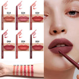 Crayon à lèvres 6 PCS 5ml 12 h sans décoloration imperméables et longue durée peel off crayon à lèvres tattoo contient 6 couleurs