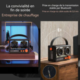 Enceinte bluetooth 1500mAh 10W bluetooth 5.2 enceinte sans fil karaoké rétro bluetooth avec microphone machine de karaoké portable