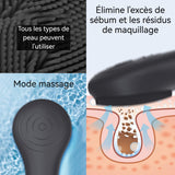 Brosse nettoyante visage 800mAh 5 vitesses réglables nettoyage ultrasonique poils en silicone souple sangle suspension silicone