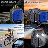 Enceinte bluetooth solaire vélo bluetooth 5.3 avec clip arrière enceinte portable haut-parleur bluetooth mini enceinte bluetooth