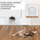 hatiere pour chat 24x27,5x7,2cm porte pour animaux avec double porte battante porte pour chat cat mate chatière à verrouillage