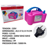 Pompe à ballon electrique 600w 220v 13000pa gonfleur ballon electrique avec double buse portable pompe à ballon anniversaire rose