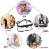 Sac à main transparent 24x17x11cm trousse de toilette de voyage portable et étanche convient pour les voyages/plage/les vacances