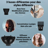 Sèche-cheveux 800W Haute puissance Air chaud et froid à 5 vitesses 2200 grand volume Soins capillaires à température constante