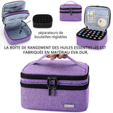 Boite huile essentielle peut contenir 30 bouteilles 5ml to 30ml boite rangement huiles essentielles sac de rangement à double couche