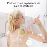 Éponge de bain 2 pcs 36x17cm 2 en 1 Brosse a dos à Poils Souples pour Hommes et Femmes Salle de Bain Fleur de bain à poils doux
