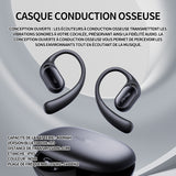 Casque conduction osseuse IPX5 blanc 400mA bluetooth 5.3 étanche bluetooth ecouteurs bluetooth sans fil casque bluetooth sans fil
