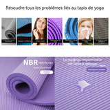 Tapis de yoga 185x90x1.5 cm Tapis d'exercice antidérapant Avec Sangles Et Sacs pour le yoga les pilates les entraînements au sol