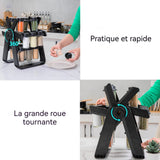Étagère à épices 34x23cm Conception de grande roue avec 18 pots Support pour pots à épices en verre Support à Épices pour Cuisine