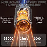 Sèche-cheveux 3réglages de température 2réglages de vitesse d'air 3types de buses 1800W sèche-cheveux ionique haute puissance