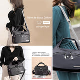 Sac Bandoulière Femme Grande Capacité Sac à Main Bandoulière avec 10 Comparitments Sac Multipoches Bandoulière Oxford Imperméable