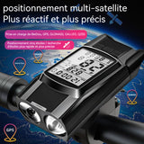 Compteur de vitesse de vélo avec positionnement GPS sans fil phare klaxon compteur kilométrique VTT 3 en 1 compteur de vitesse