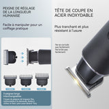 Tondeuse à cheveux électrique ensembl homme tondeuse barbe professionnel avec 4 acier inoxydable lames rasoir tete chauve