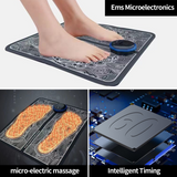 Masseur pieds tapis électrique massage 9 niveaux d'intensité réglable peut réduction de la fatigue favorisant la circulation de sang