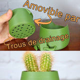 Mini pot de fleurs en plastique mignon pour plantes d'intérieur avec trou drainage cadeau pour plantes grasses décoration jardin