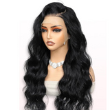 Perruque femme 22 pouces fibres synthétiques résistantes à la chaleur Naturelle Perruques Longues Ondulée pour Quotidienne Noir