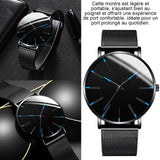Montre analogique homme 42mm bracelet en acier inoxydable montre à quartz montre homme élégant montre-bracelet cadeaux pour hommes