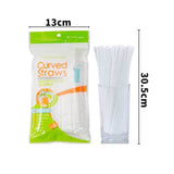Pailles en plastique coudées blanches jetables allongées pailles de thé au lait de boisson de jus pliables 100 paquets