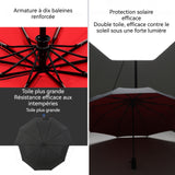 Parapluie automatique 10 baleines facile à transporter parapluie pliant en vinyle noir protection contre la pluie et le soleil